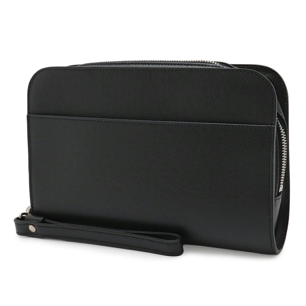 Louis Vuitton Baikal Ardoise Bag Taiga Shoulder Handbag Black